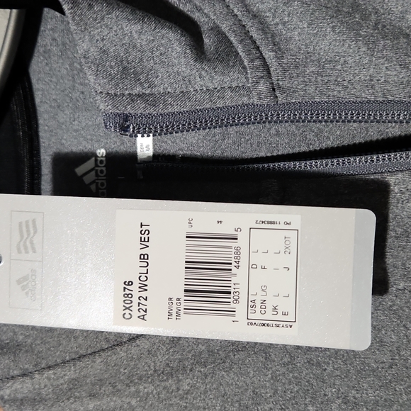 COPY - Adidas club golf vest Grey ladies large NWT - Picture 2 of 3